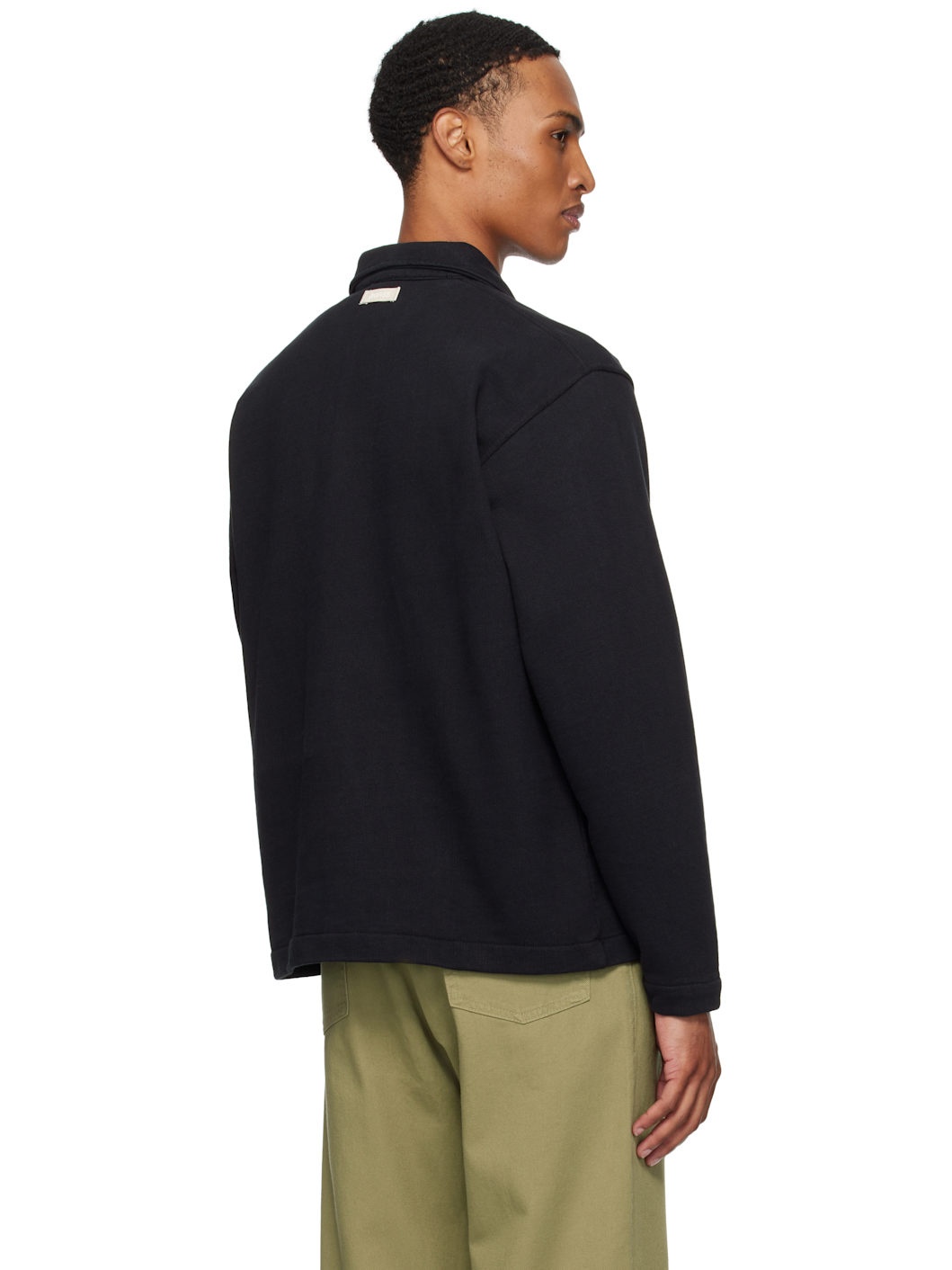 Black Fraser Relaxed Organic Loopback LS Polo - 3