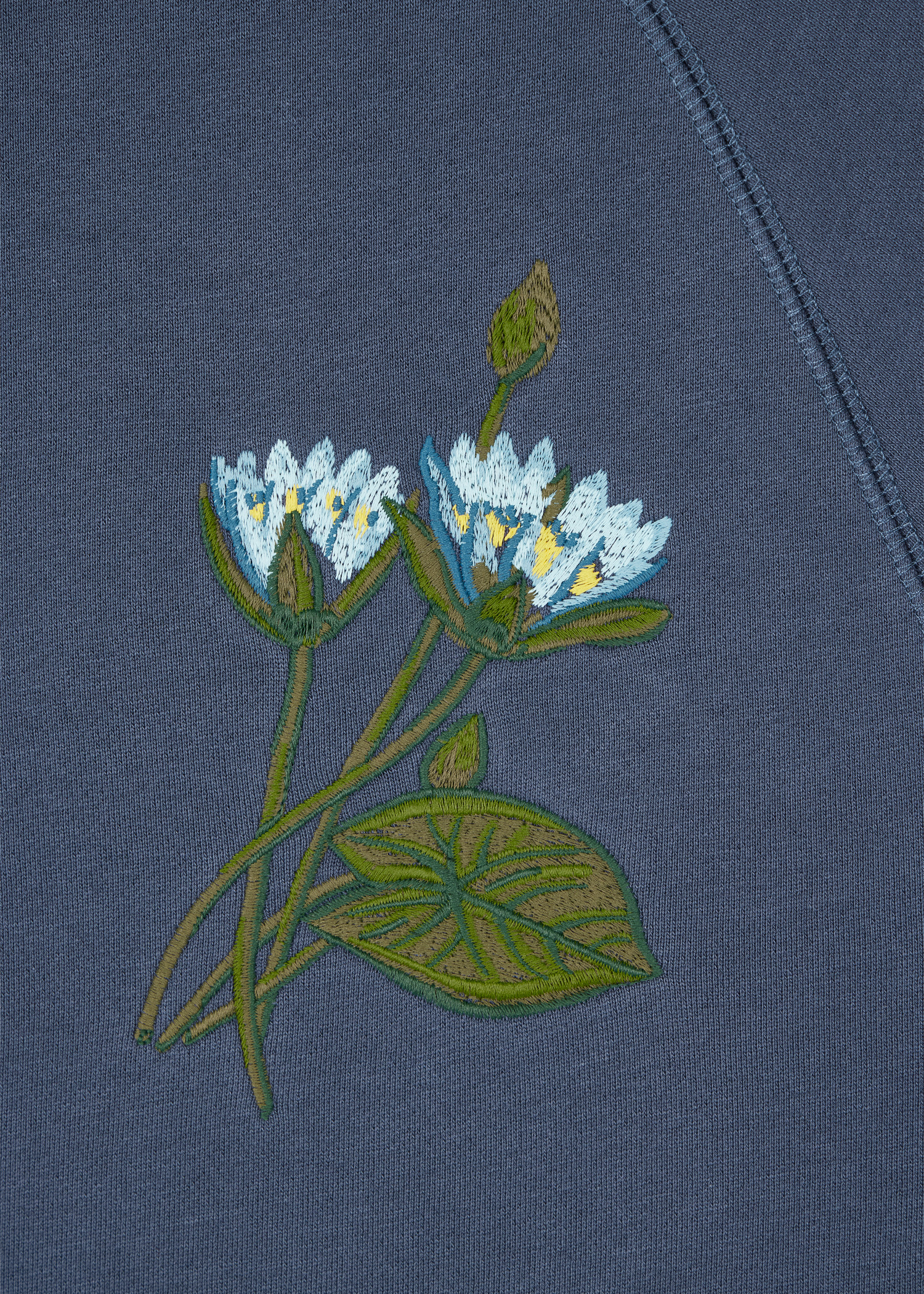 Steel Blue 'Floral' Embroidery Sweatshirt - 2