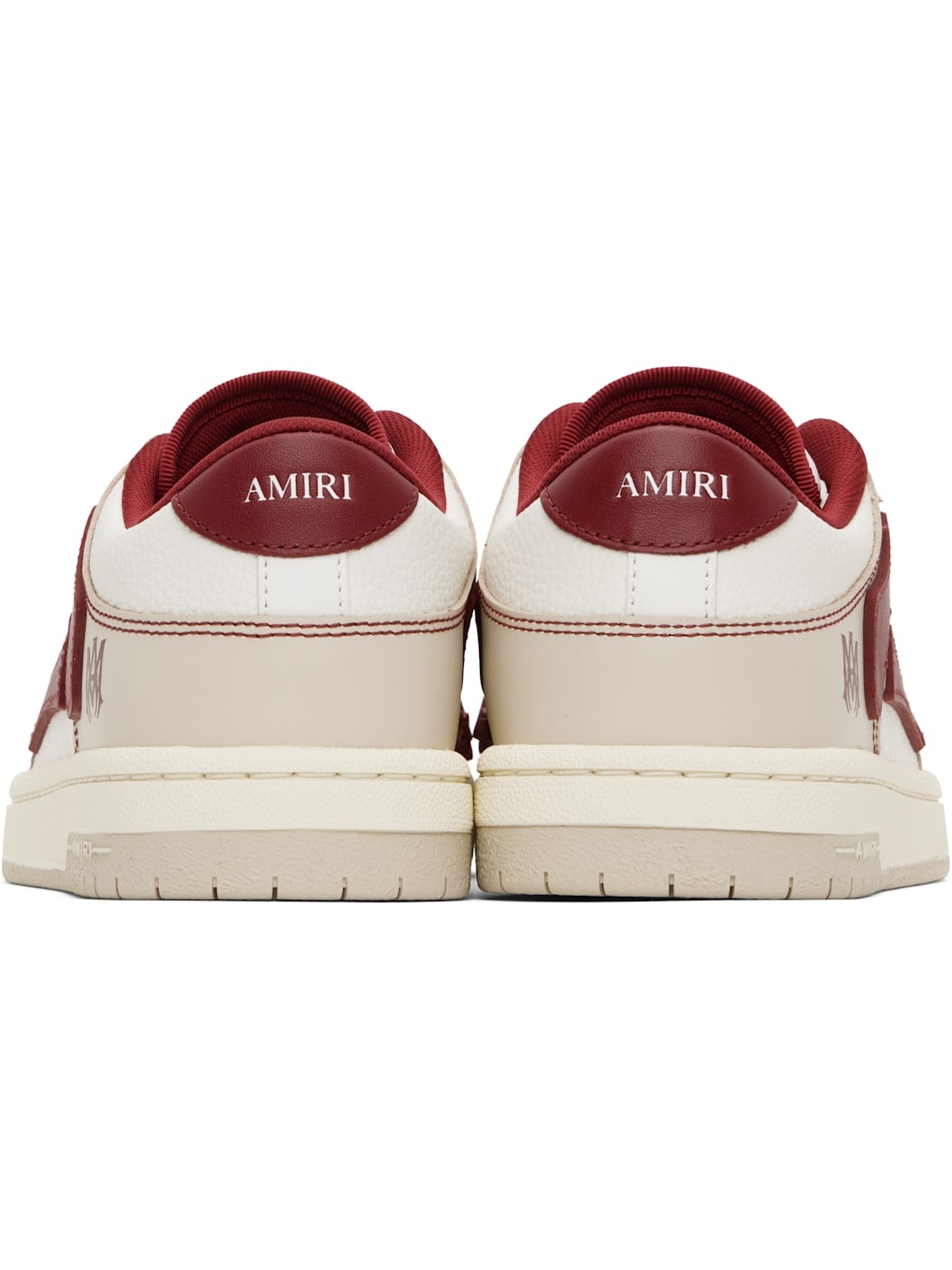 Beige & Red Varsity Skel-Top Low Sneakers - 2