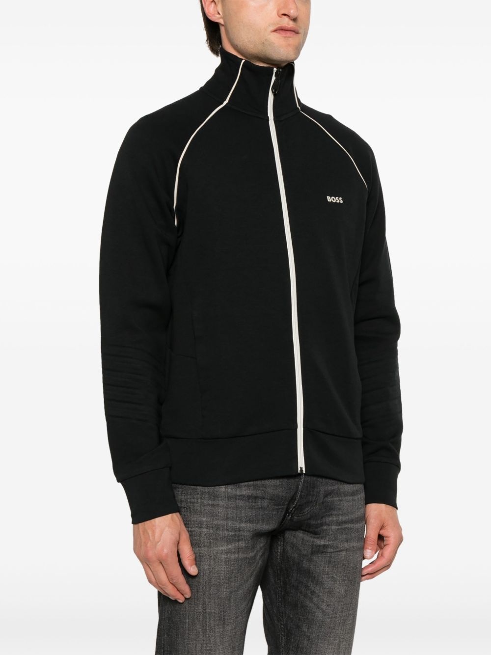 piped-trim detail track jacket - 3