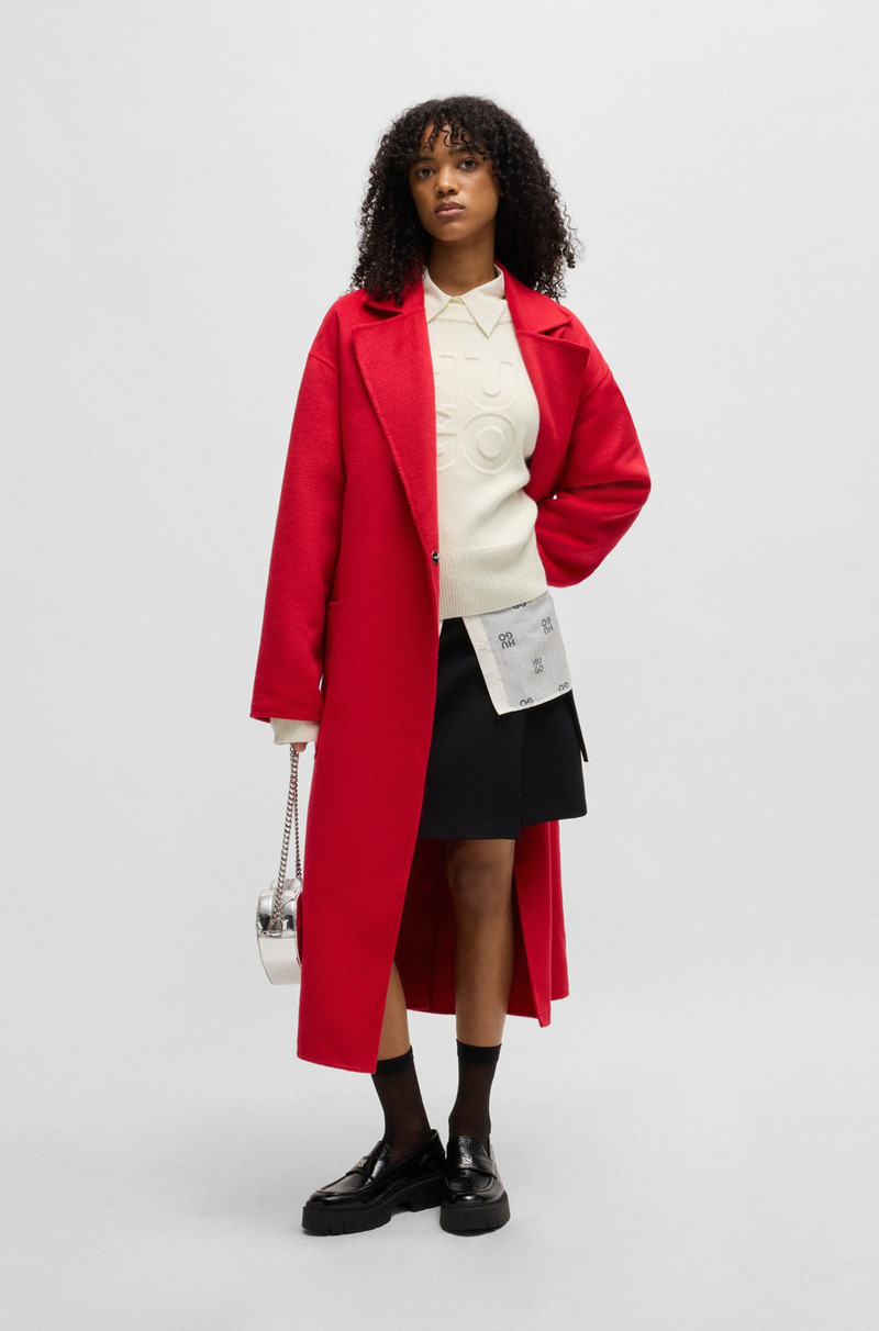 HUGO RELAXED-FIT SWEATER WITH EMBOSSED LOGO outlook