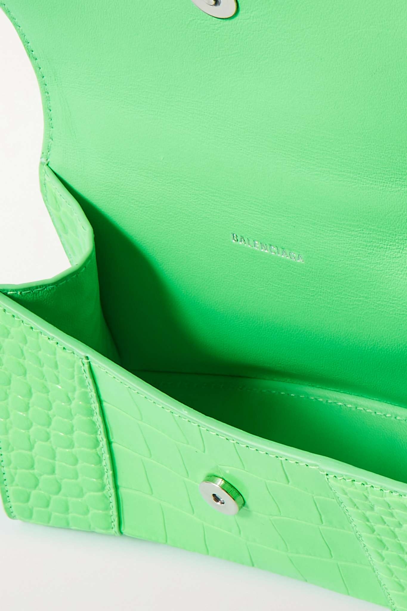 Hourglass XS croc-effect patent-leather tote - 5