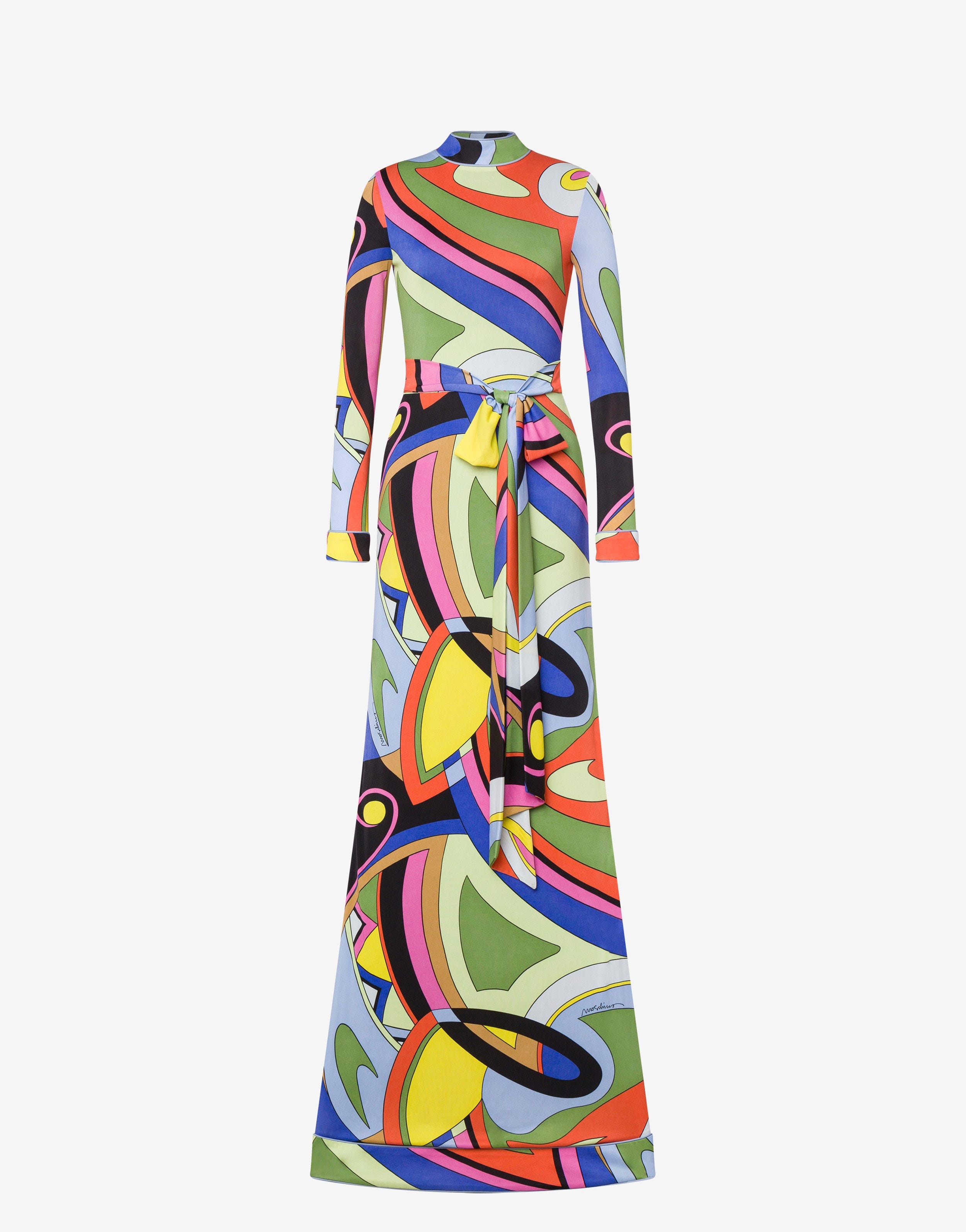 MULTICOLOUR PRINT JERSEY DRESS - 1