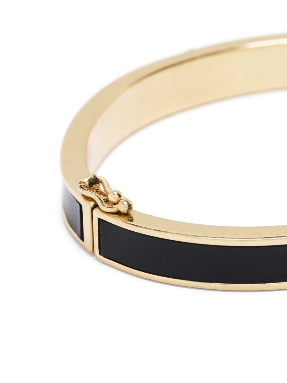 logo-plaque leather bangle - 3
