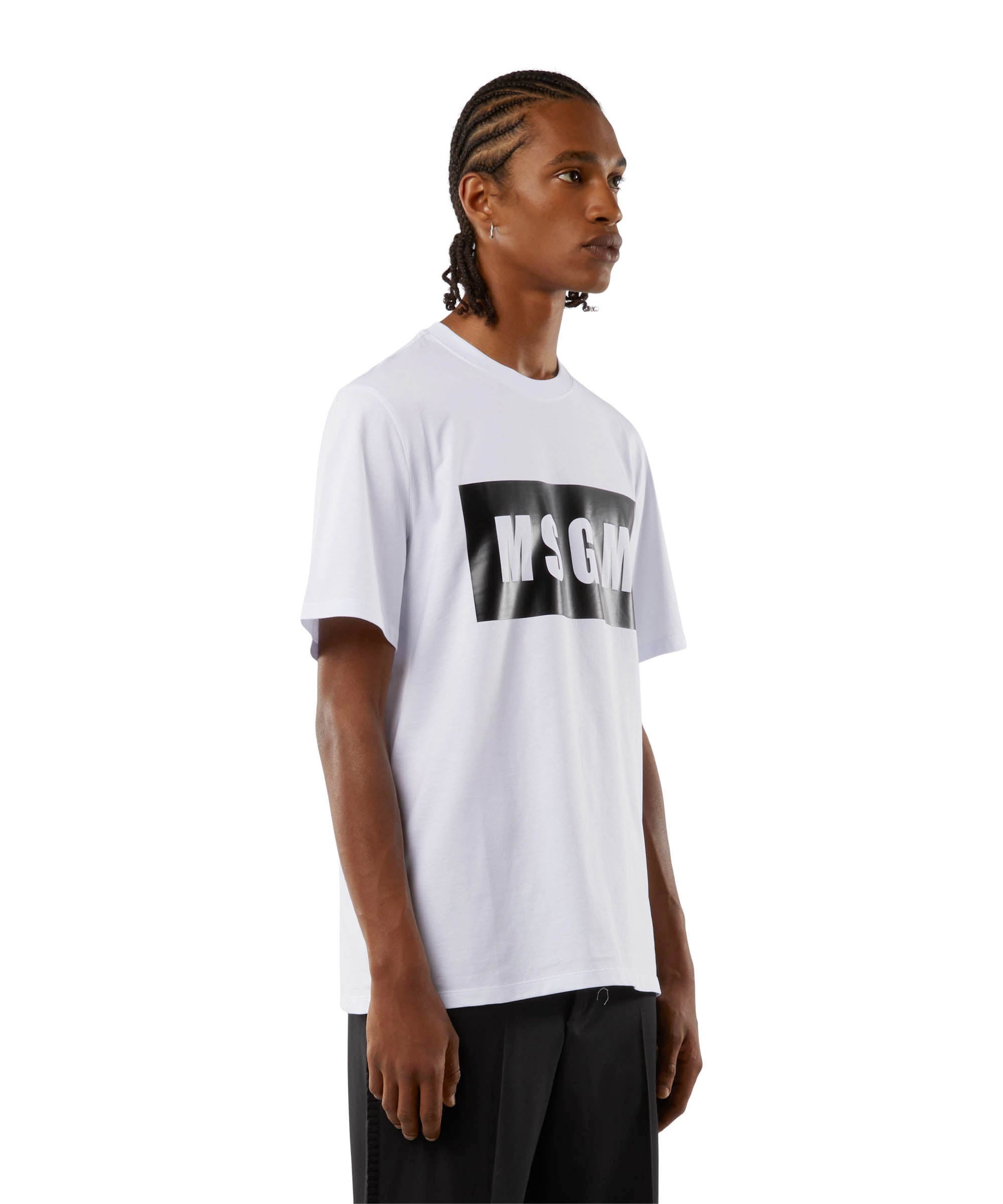 Cotton T-shirt with box logo - 4