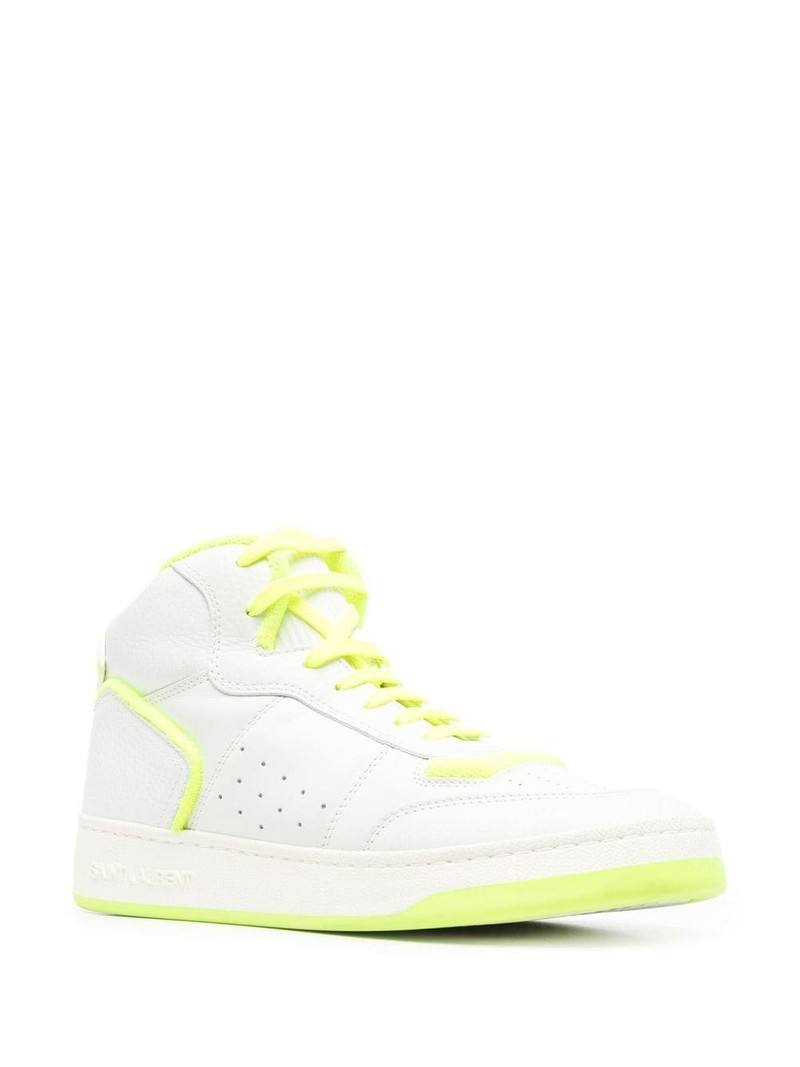 SAINT LAURENT two-tone high-top trainers outlook