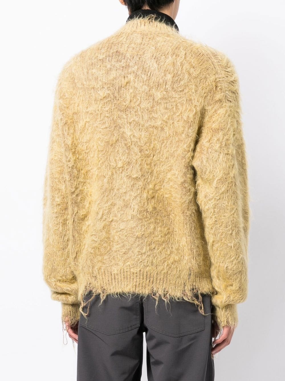 V-neck distressed wool-blend sweater - 4