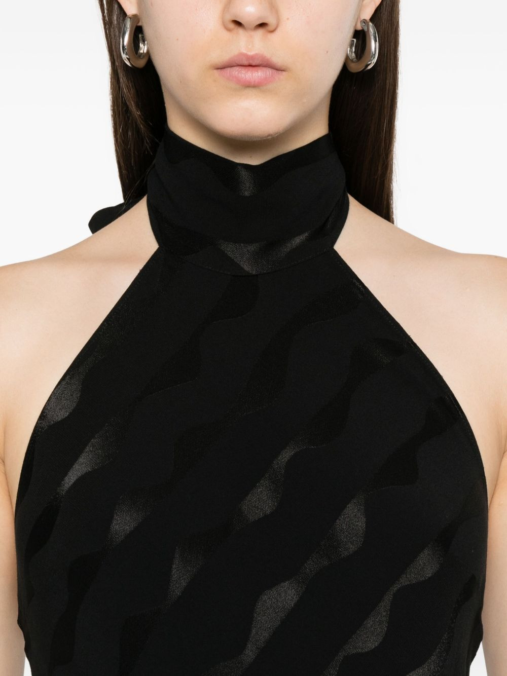 Maura halterneck jacquard dress - 5