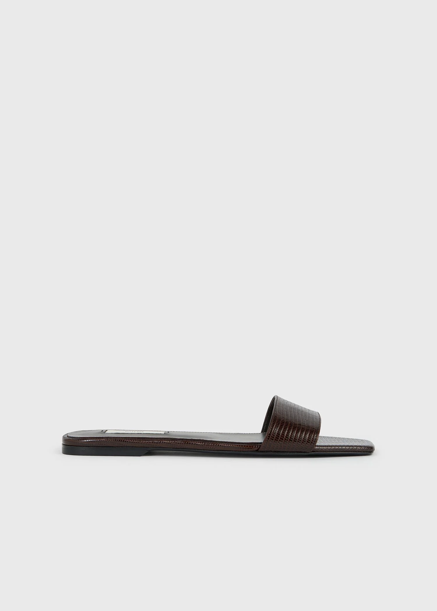 Slim lizard-embossed bandeau slides brown - 1
