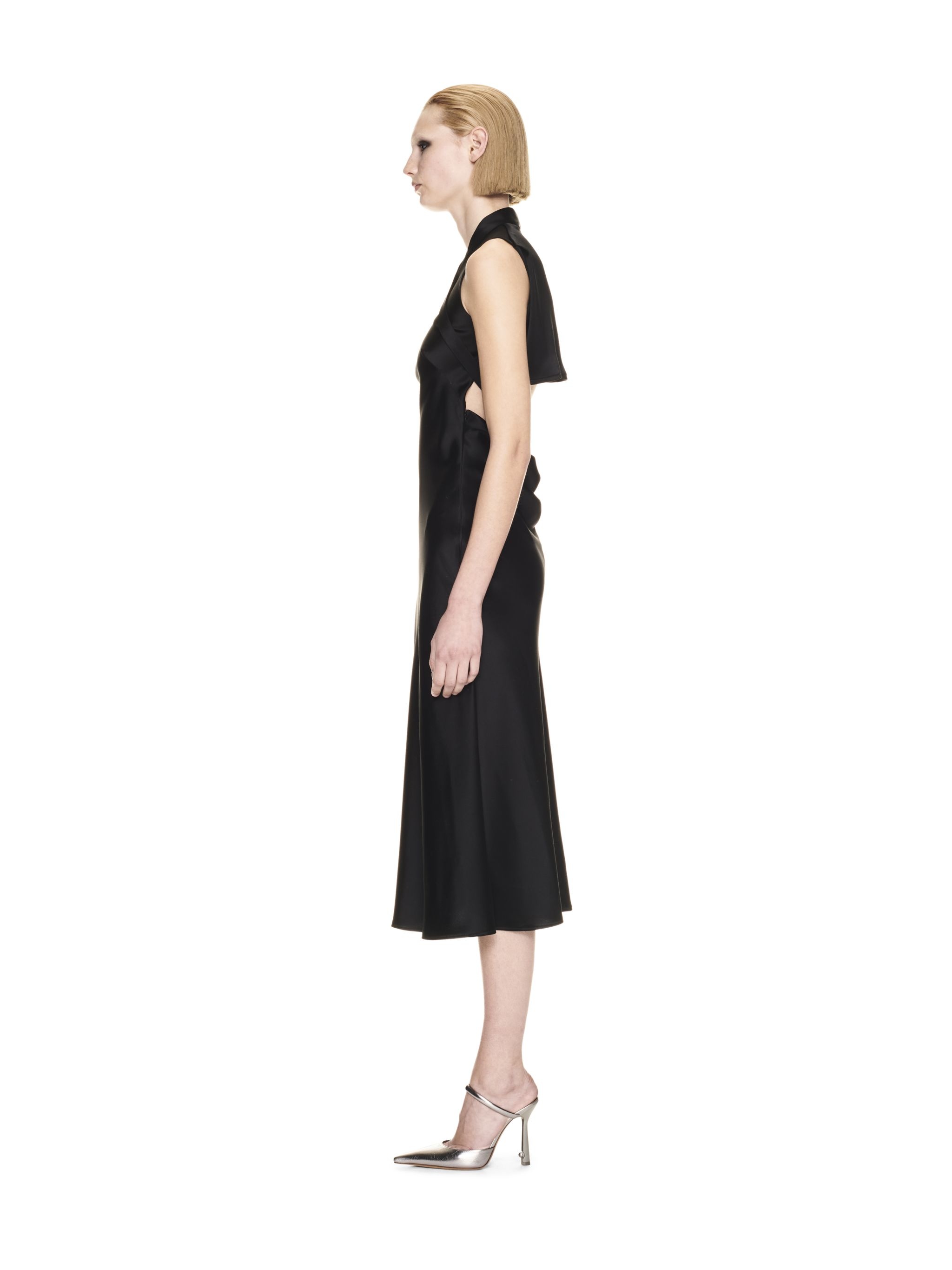 Satin Buckle Long Dress - 3