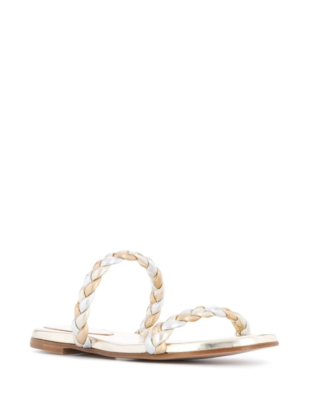 braided strap flat sandals  - 2