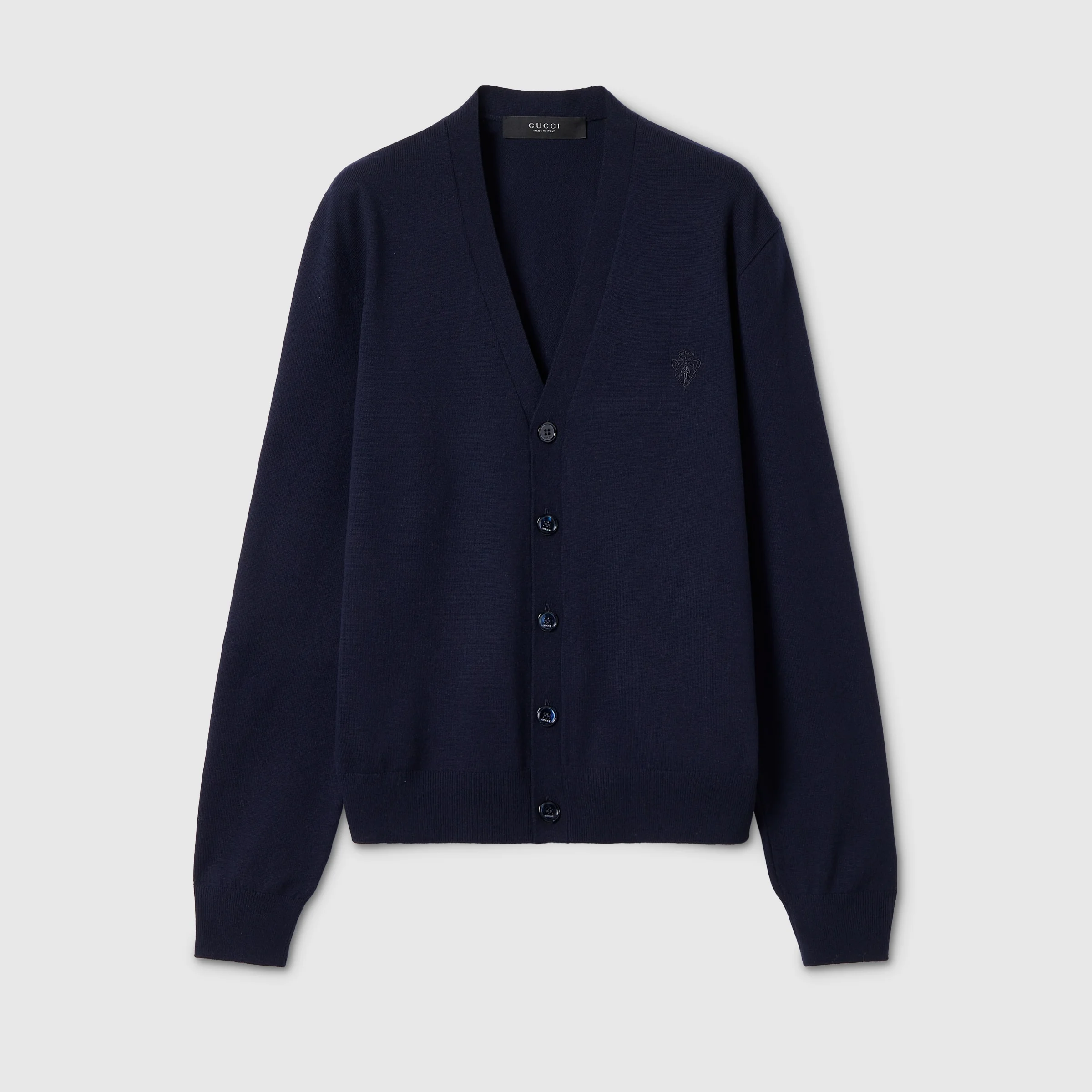 Knit wool cardigan with embroidery - 1