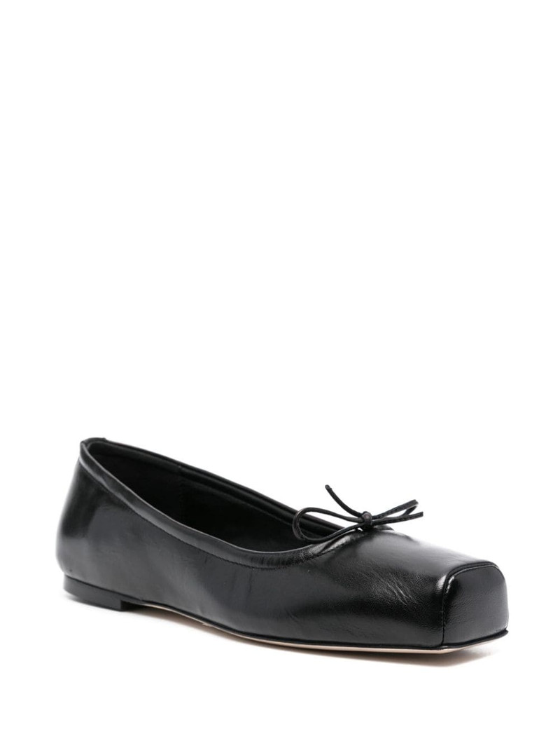 Aeyde square-toe leather ballerina shoes outlook