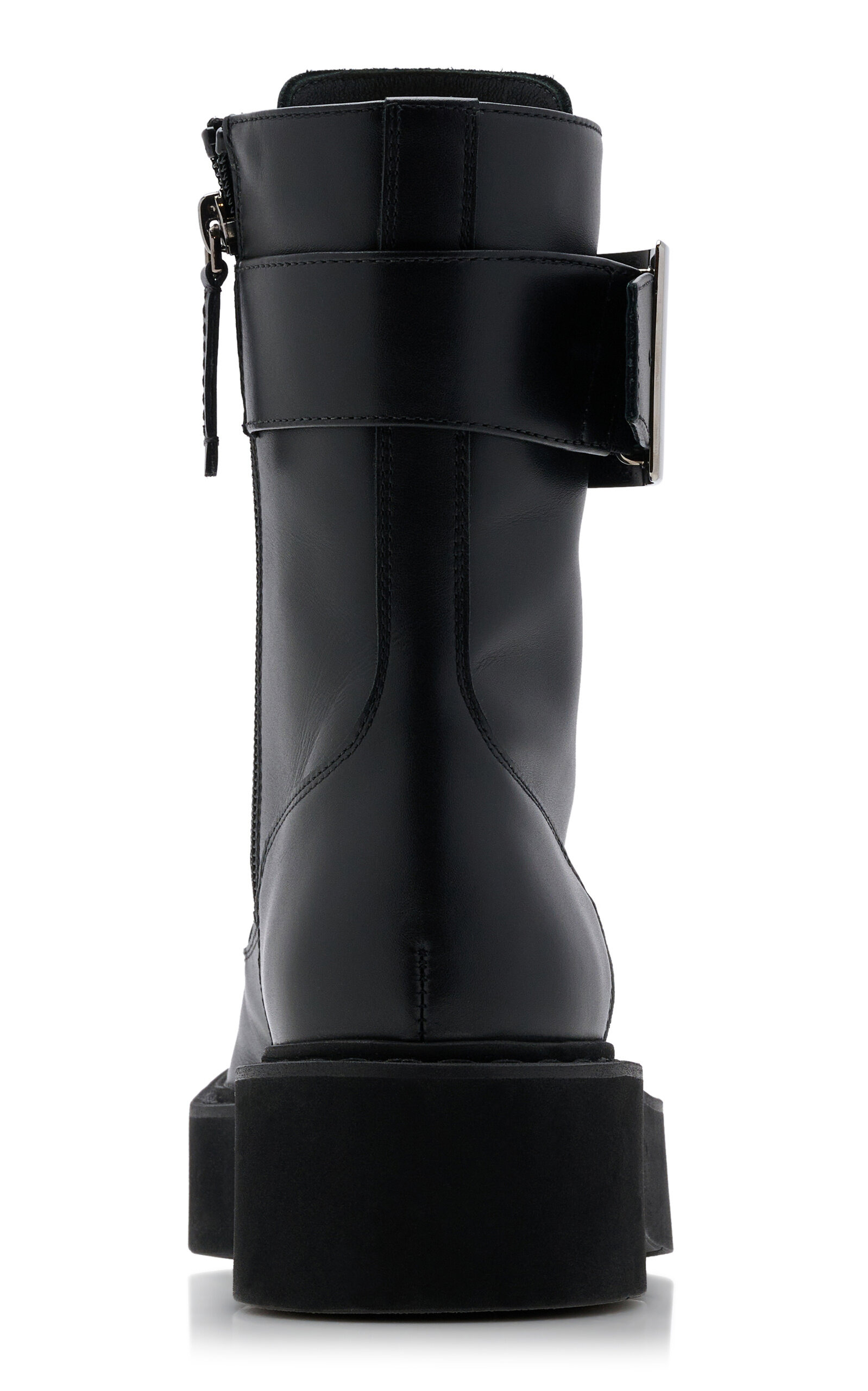 Viv Rangers Buckle-Embellished Lace-Up Leather Boots black - 4