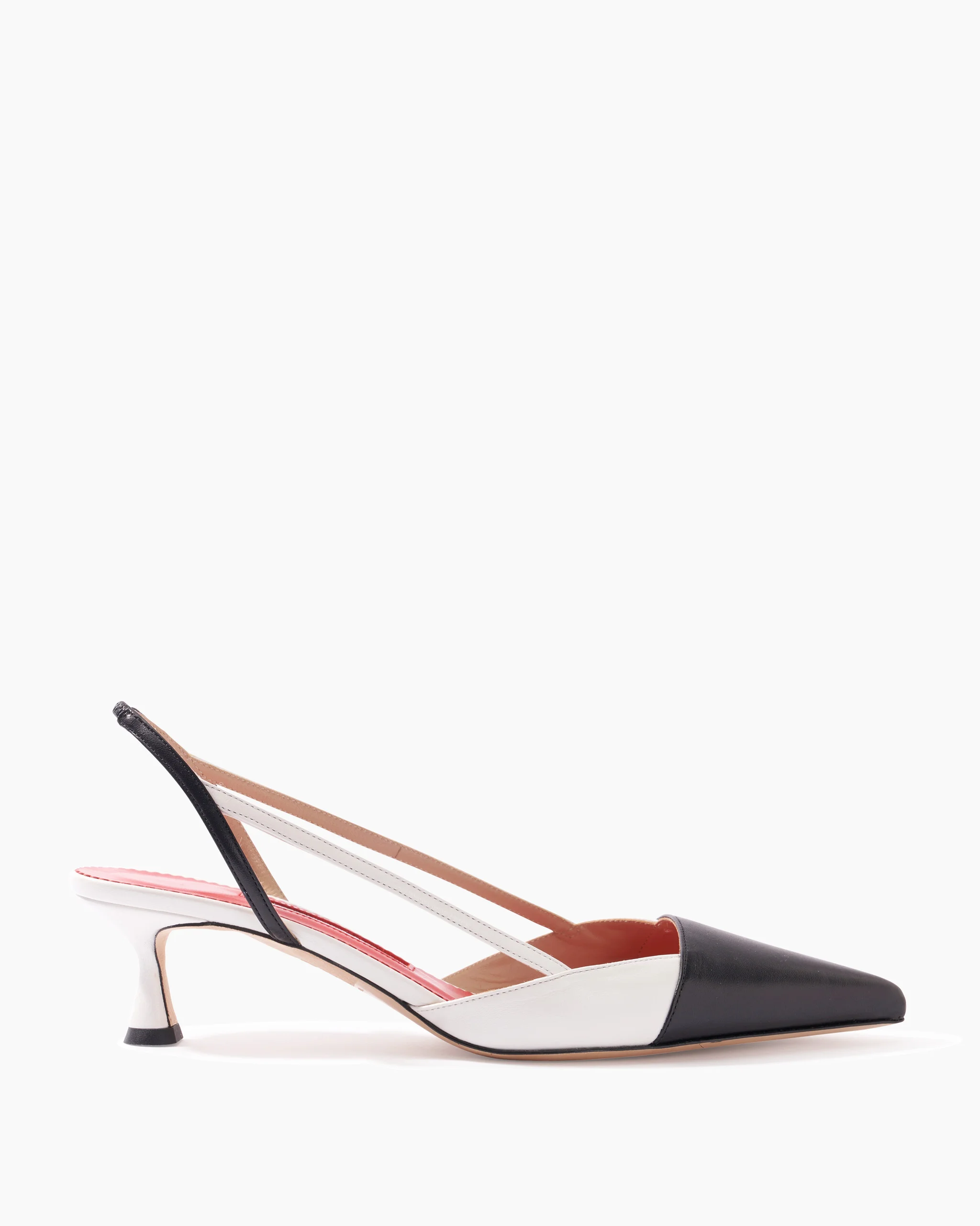 Leather Slingback Kitten Heels - 1