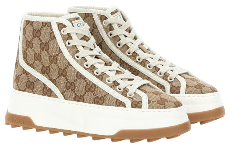(WMNS) Gucci GG High Top Sneaker 'Beige Ebony' 746768-20Q20-9745 - 2