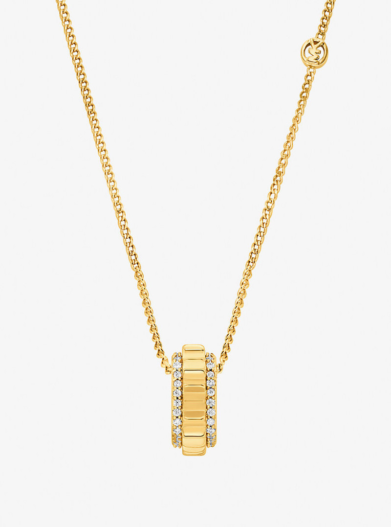 MICHAEL KORS Pavé Gold-Tone Brass Ring Necklace outlook