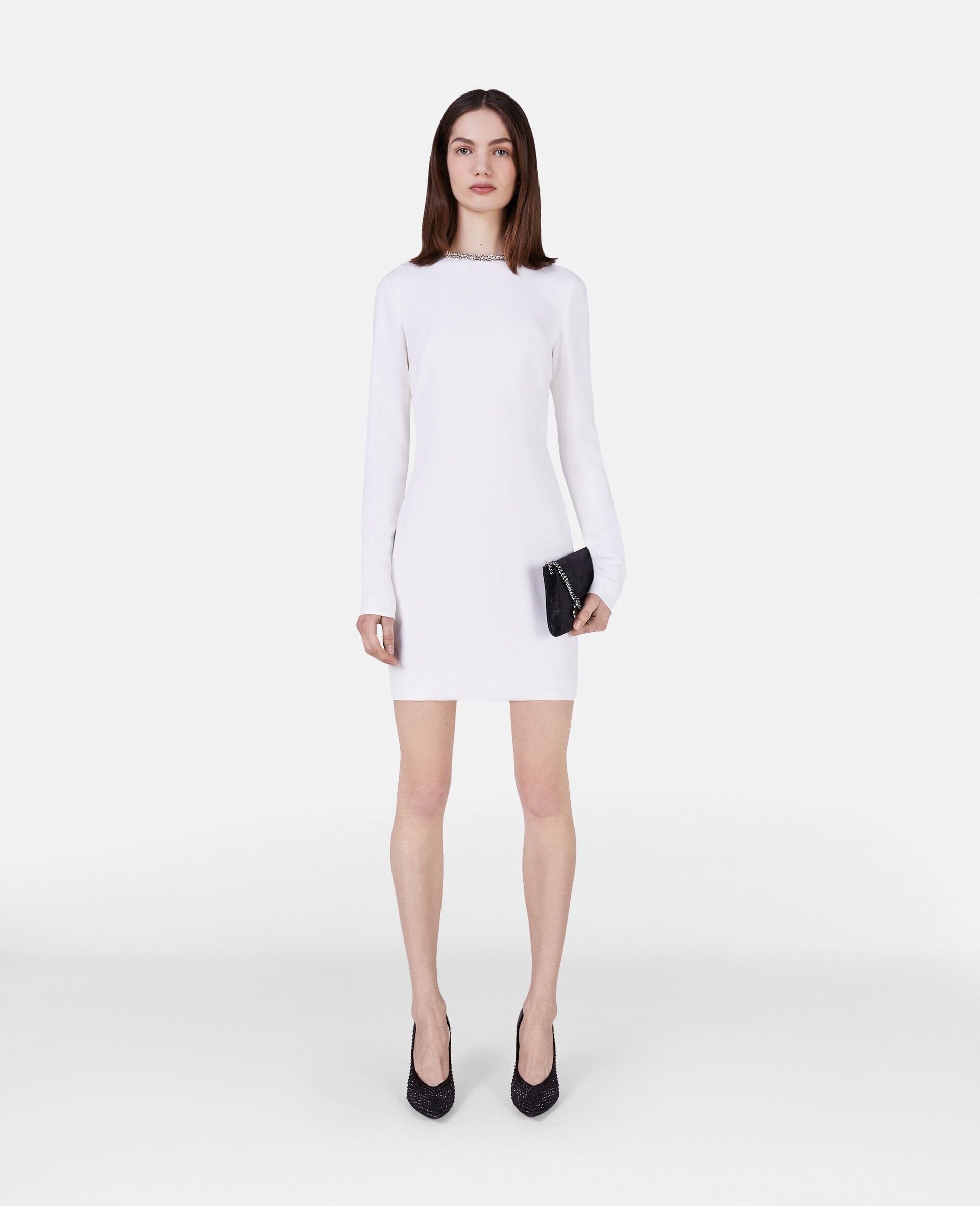 Crystal Collar Cocktail Mini Dress - 2