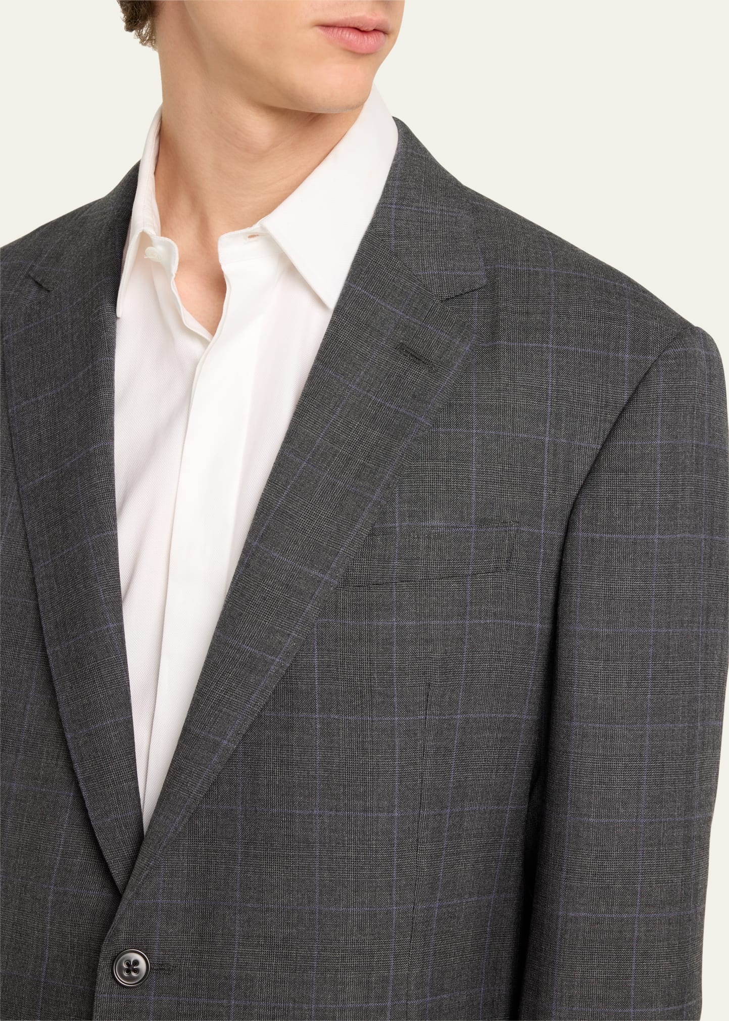 Men's Kent Hand-Tailored Glen Plaid Suit - 5