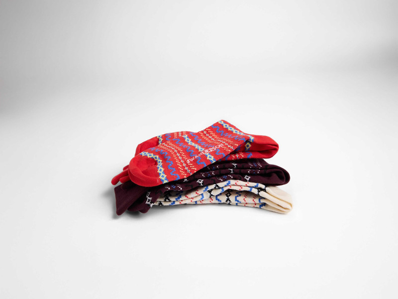 FAIRISLE SOCK IN BLACK 6