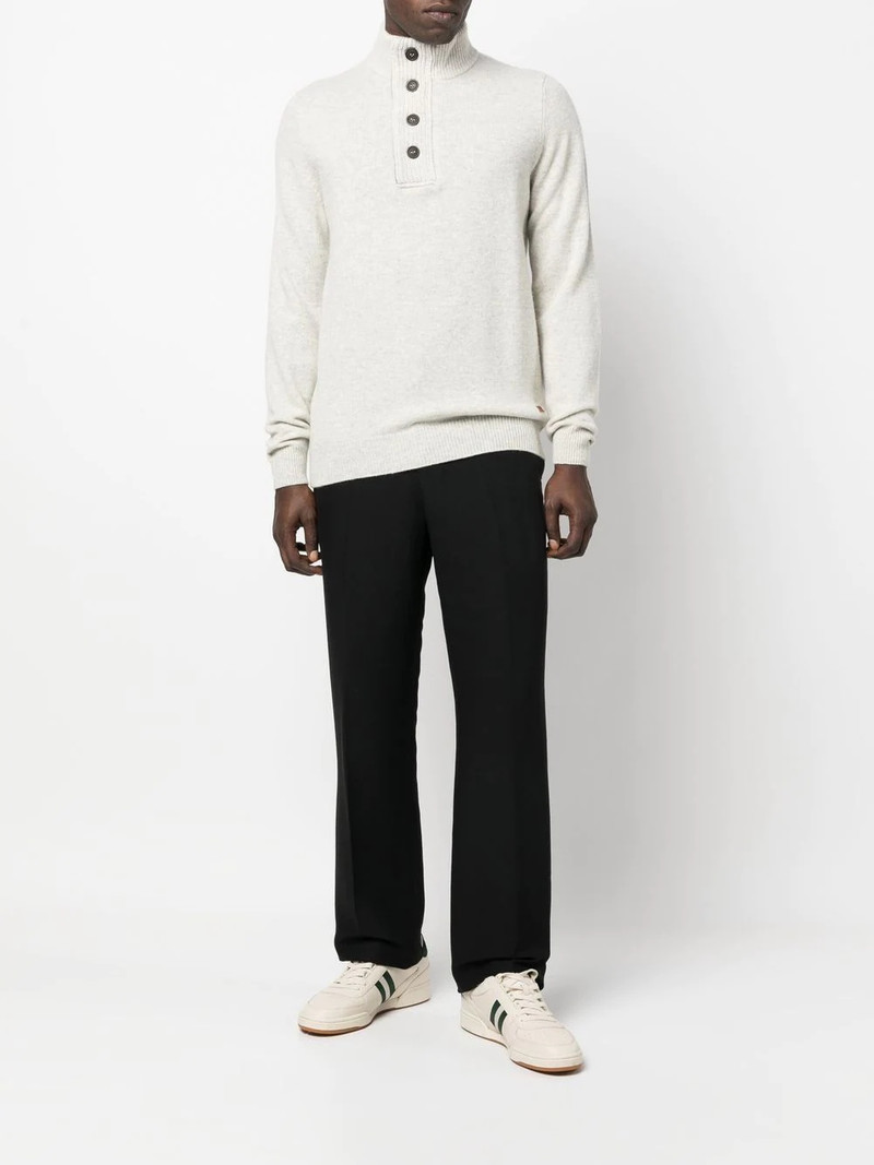 Barbour button-plack detail knit jumper outlook
