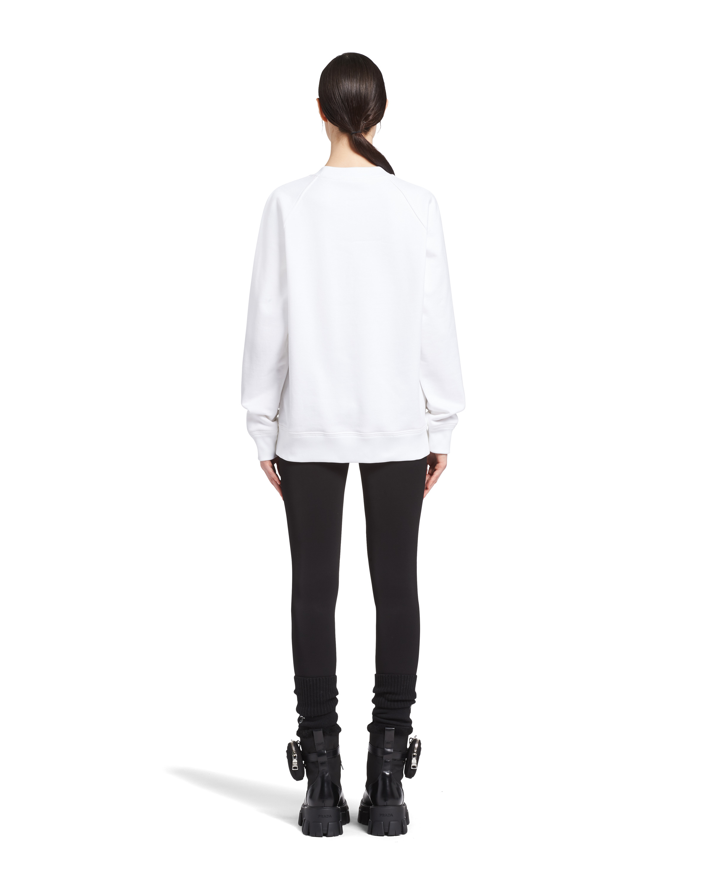 Oversized logo print jersey sweatshirt - 4