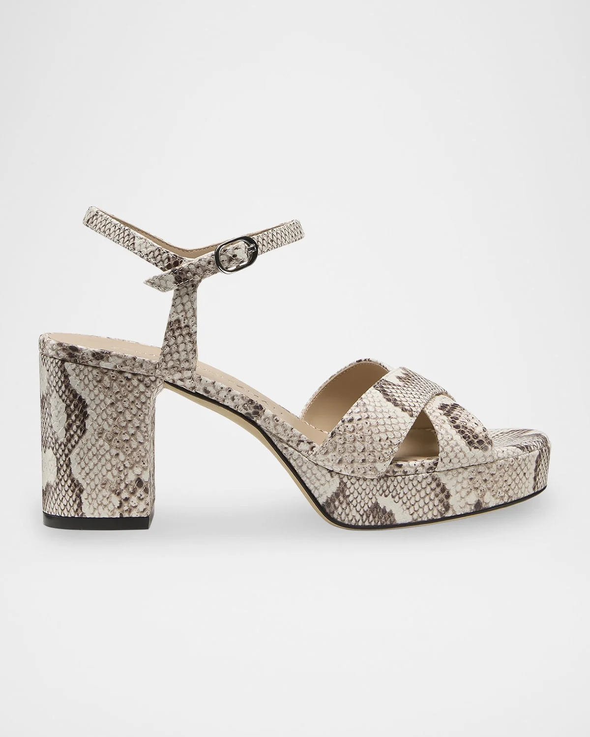 80mm Dayna Snake-Embossed Leather Platform Sandals - 1
