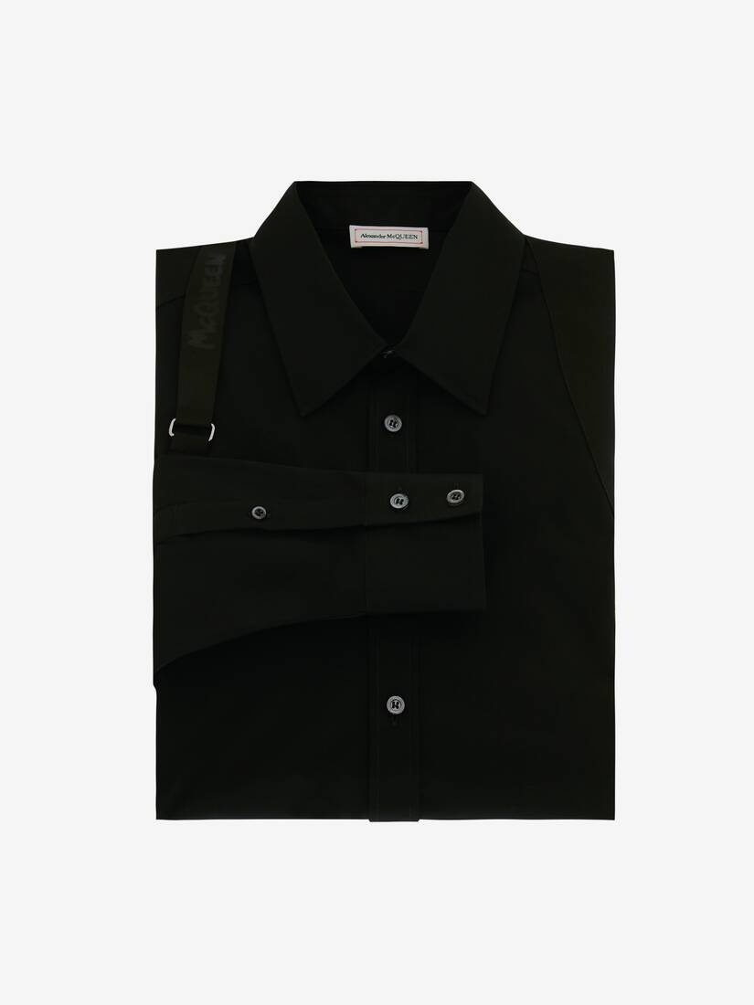Men's Floral Harness Shirt in Black - 5