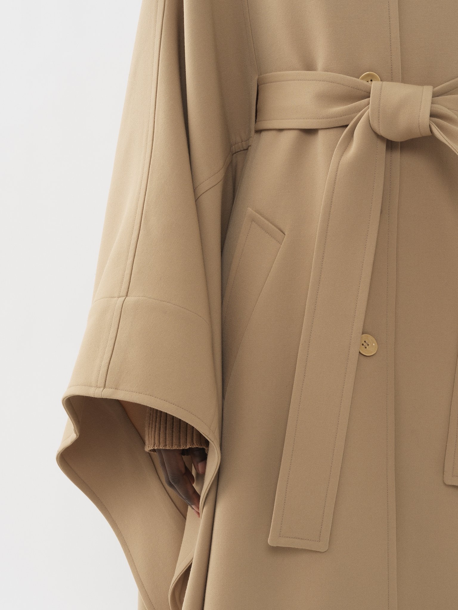 BELTED LONG CAPE - 5