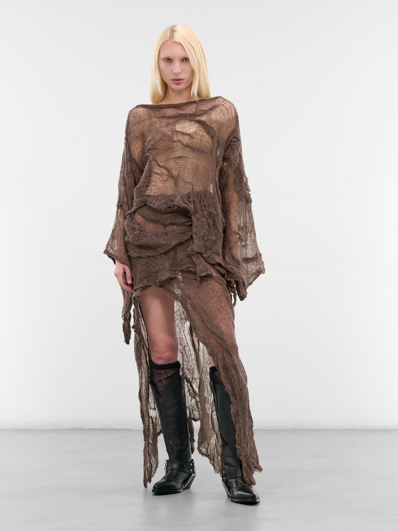 Ann Demeulemeester Beige Philomien Asymmetric Wrap Skirt outlook
