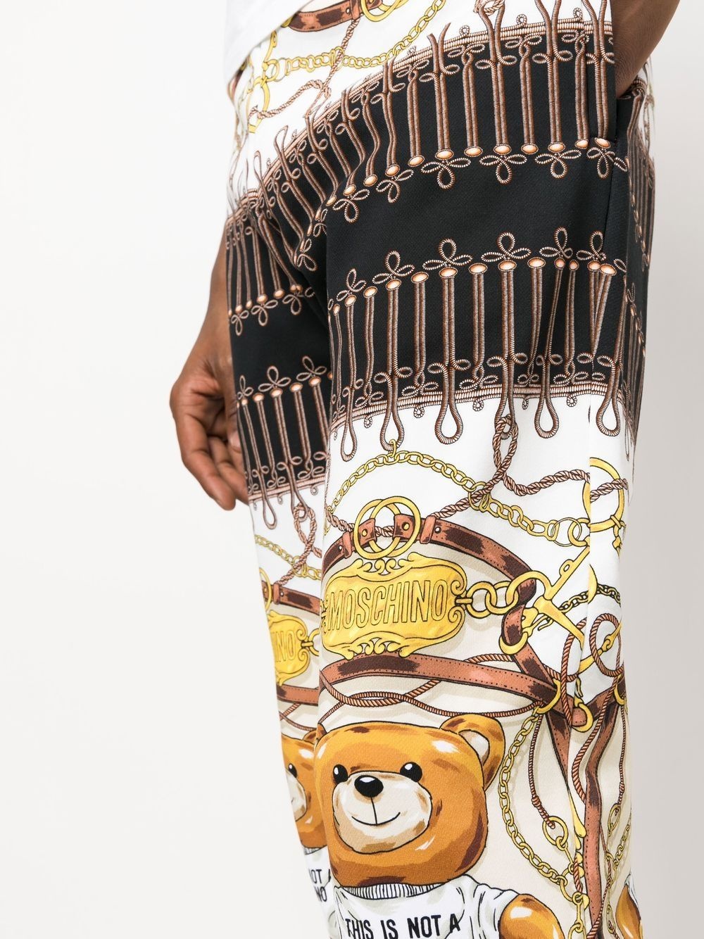 Teddy Bear-print cotton track pants - 5