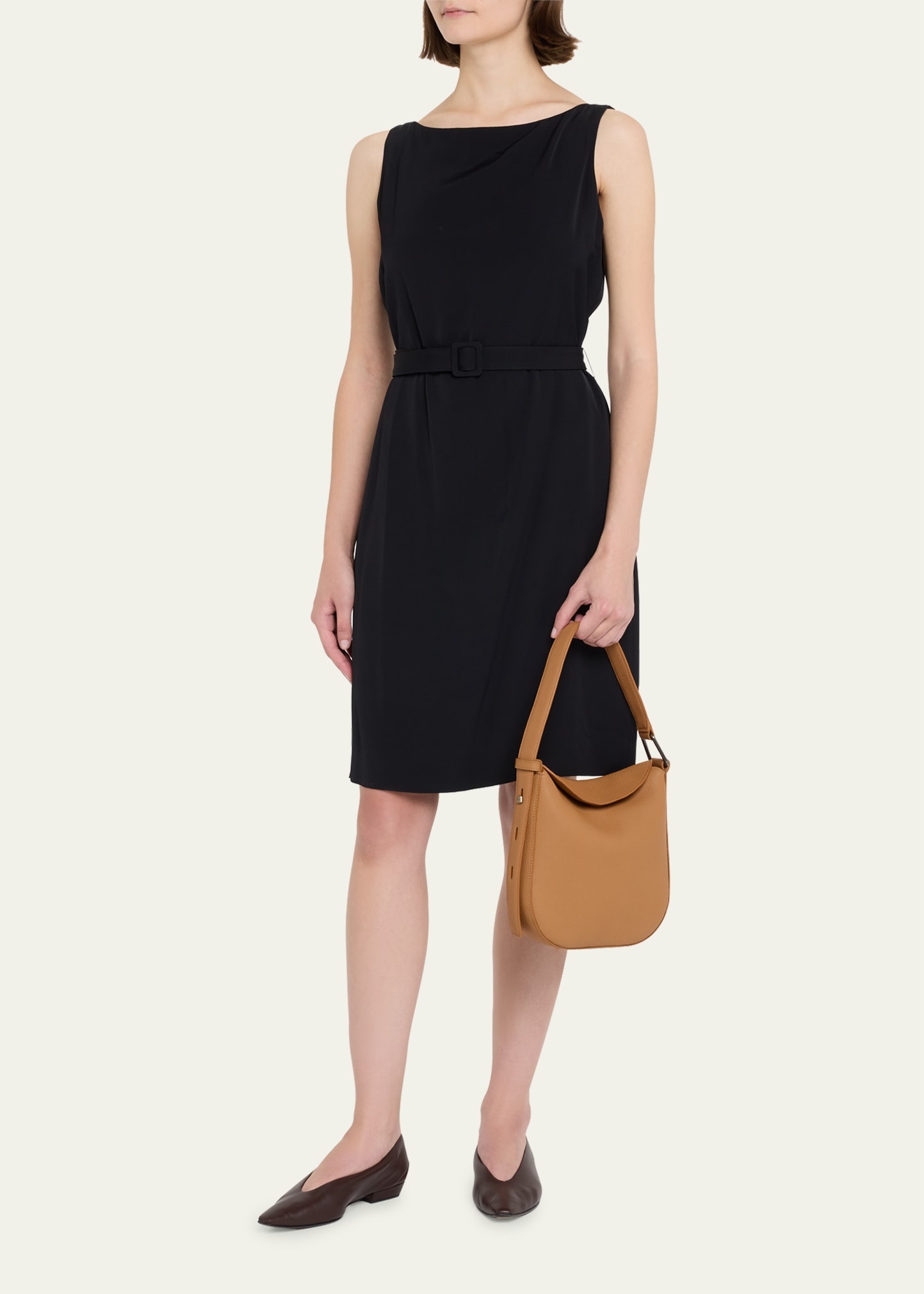 Anna Little Leather Hobo Bag - 5