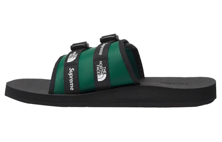 THE NORTH FACE x Supreme Trekking Base Camp Strap Slides 'Black Green' NF0A7W6N-NL1 - 2