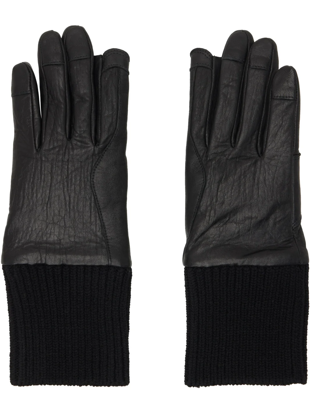 Black Tower Rib Cuff Gloves - 1