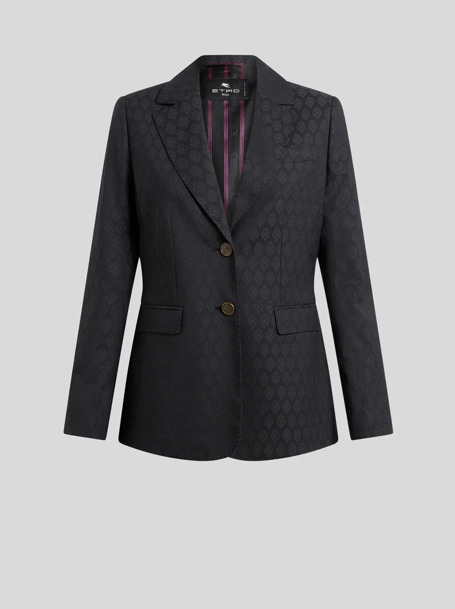 WOOL JACQUARD JACKET - 1