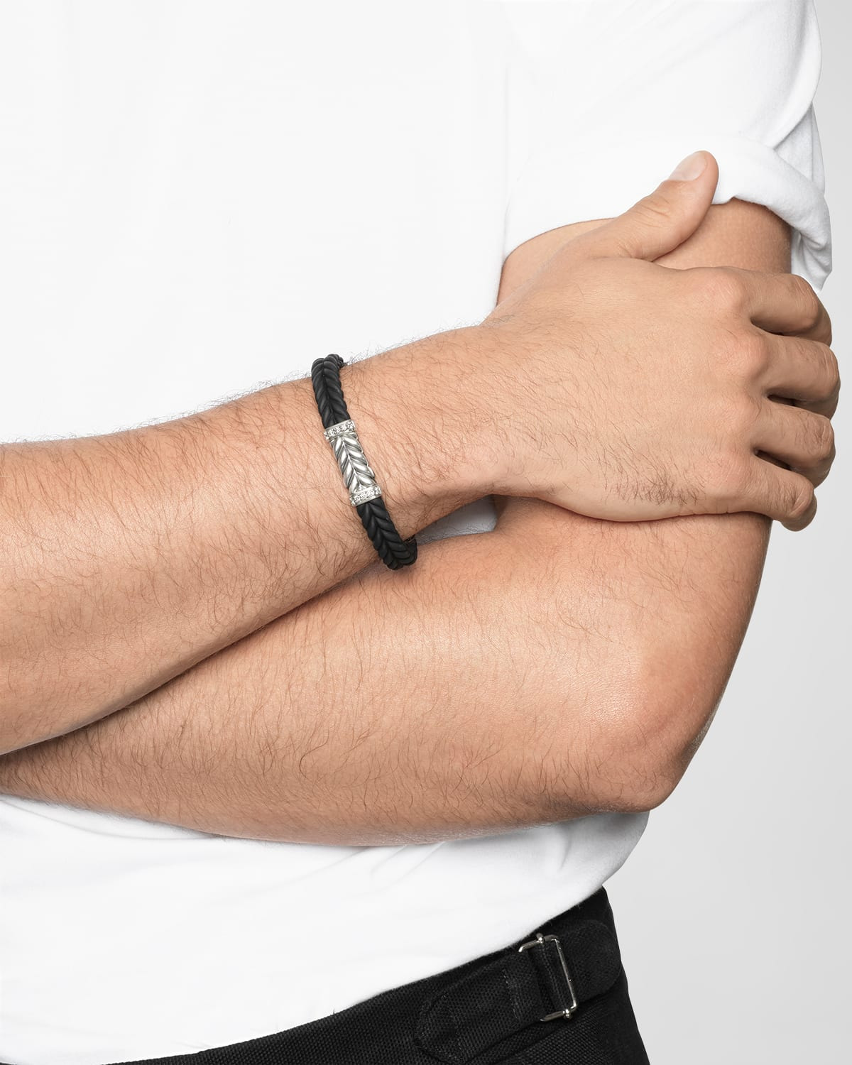 9mm Men's Chevron Rubber Bracelet - 2
