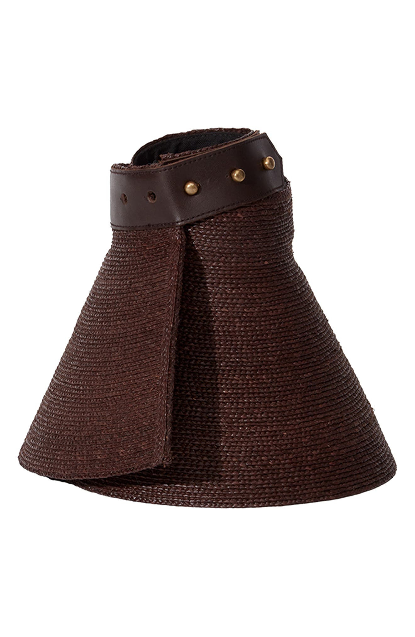 Janessa Leoné Birdie Packable Wide Brim Straw Visor in Chocolate at Nordstrom - 2