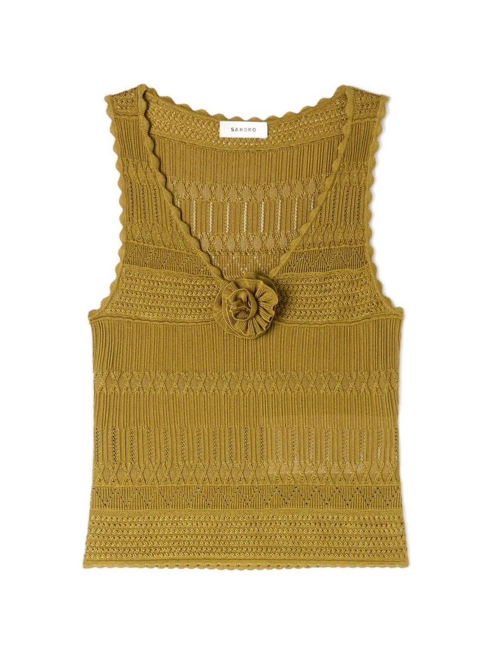 floral appliqué knitted top - 1