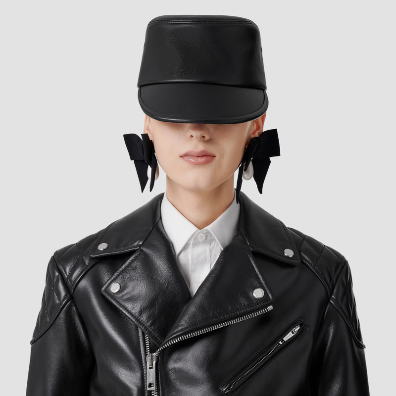 Burberry Diamond Quilted Panel Leather Biker Jacket outlook