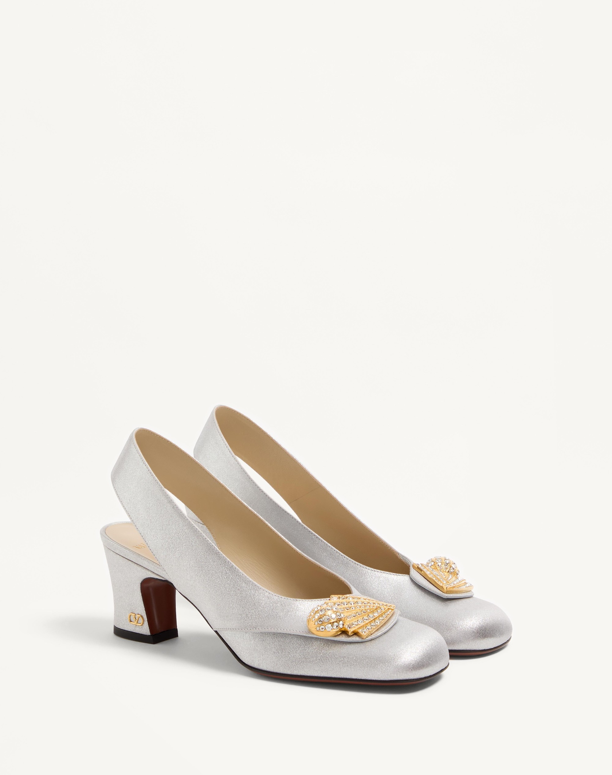 ADAMANTINE SLINGBACK PUMPS IN GLITTER FABRIC 60MM - 3