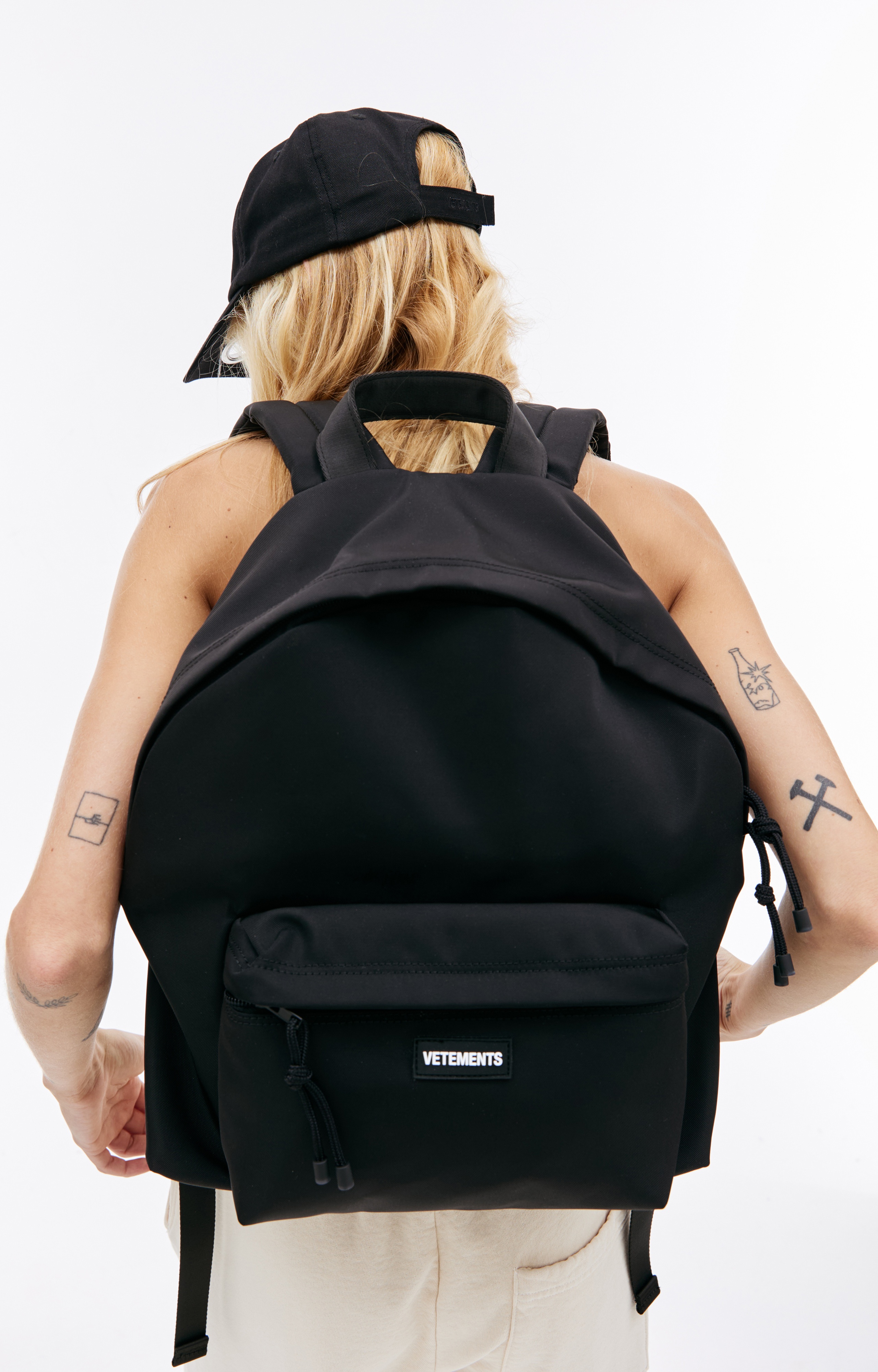 BLACK LOGO BACKPACK - 5