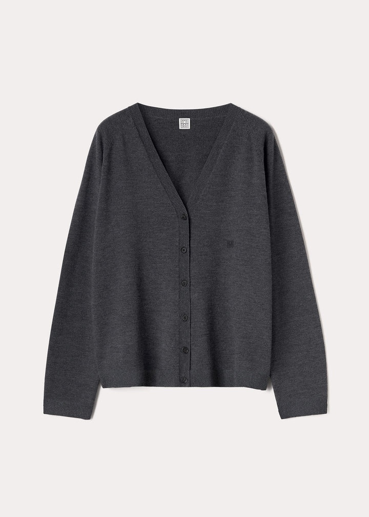 Monogram knit top dark grey melange – TOTEME