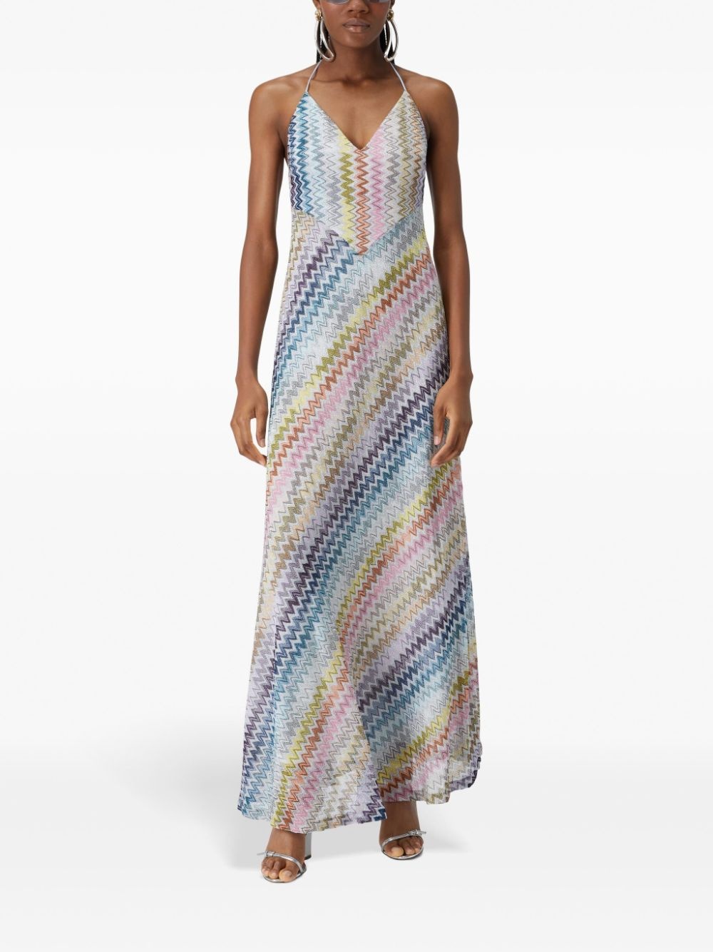 Zigzag-pattern maxi dress - 2