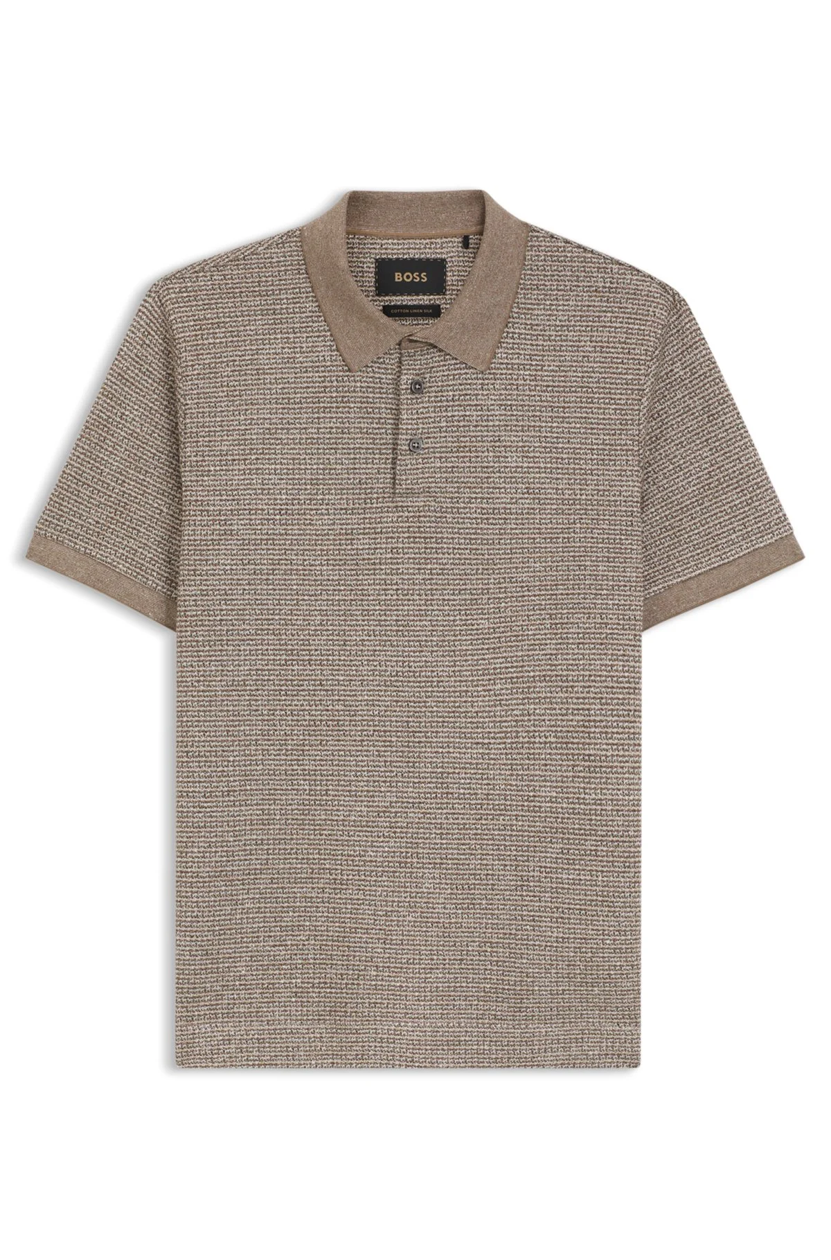 REGULAR-FIT POLO SHIRT WITH MICRO MOULINÉ FINISH - 1