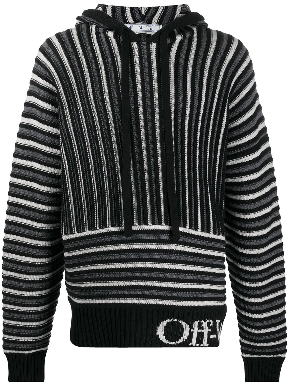 striped knitted hoodie - 1