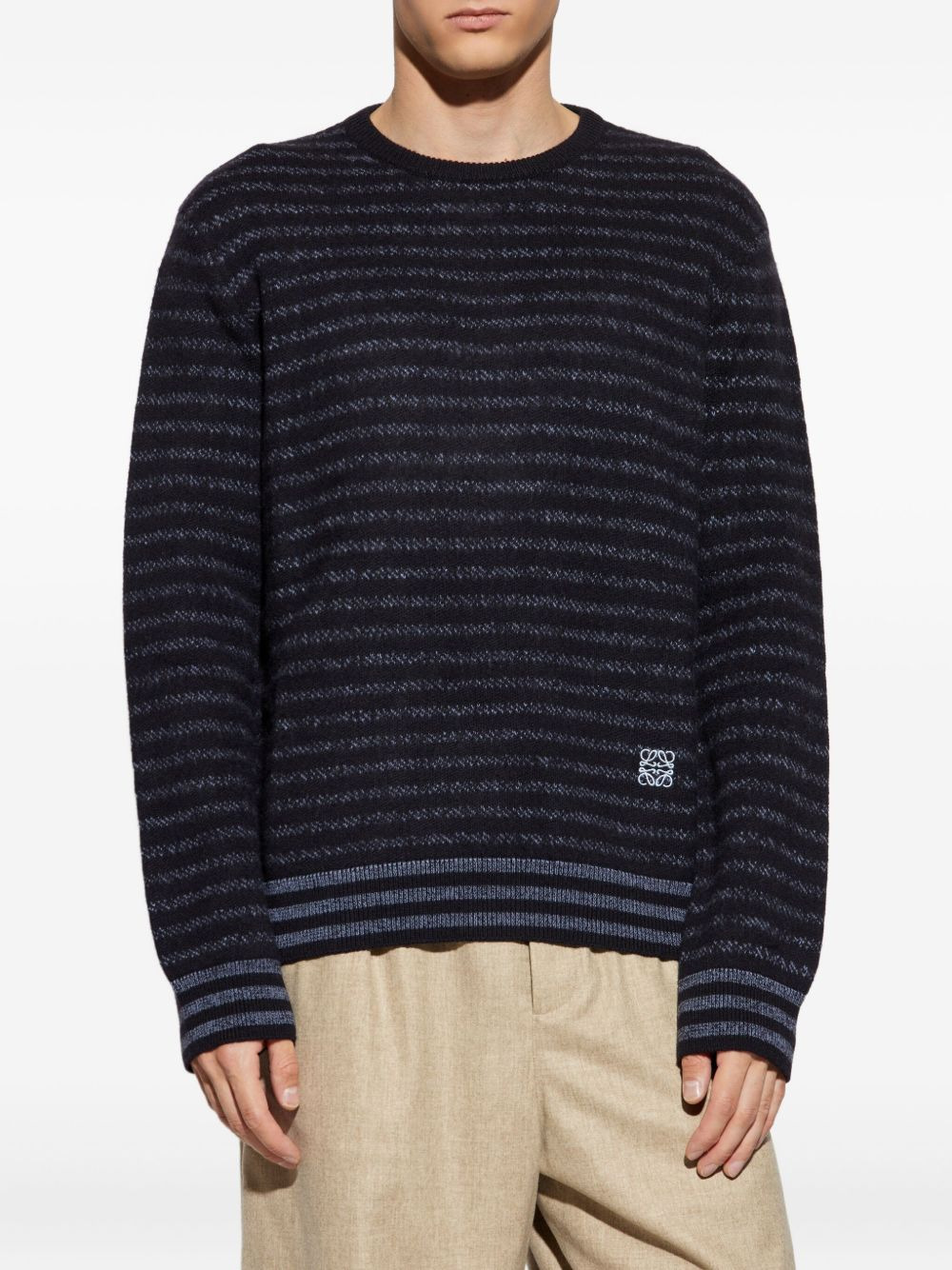 striped logo-embroidered sweater - 3