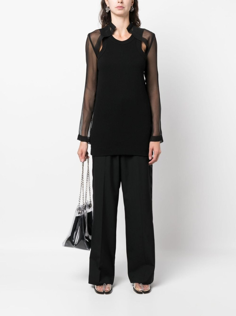 sacai layered cut-out top outlook