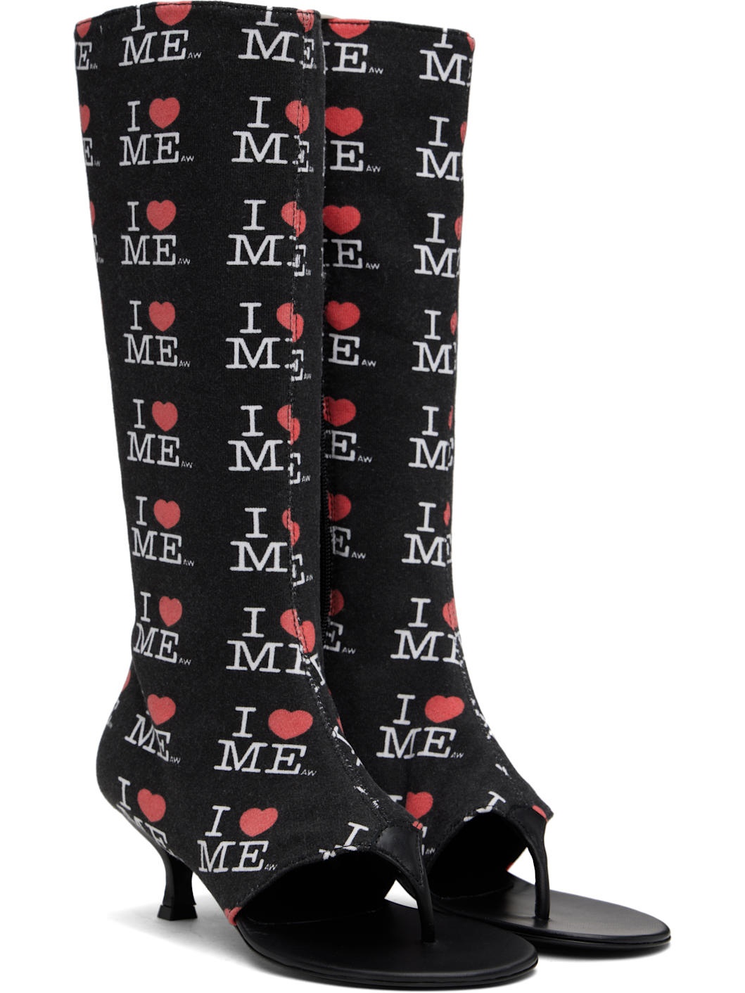 Black 'I Heart Me' Heels - 4