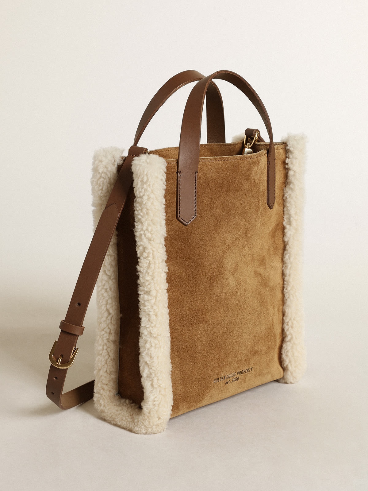 Mini California Bag in suede leather with shearling trim - 2