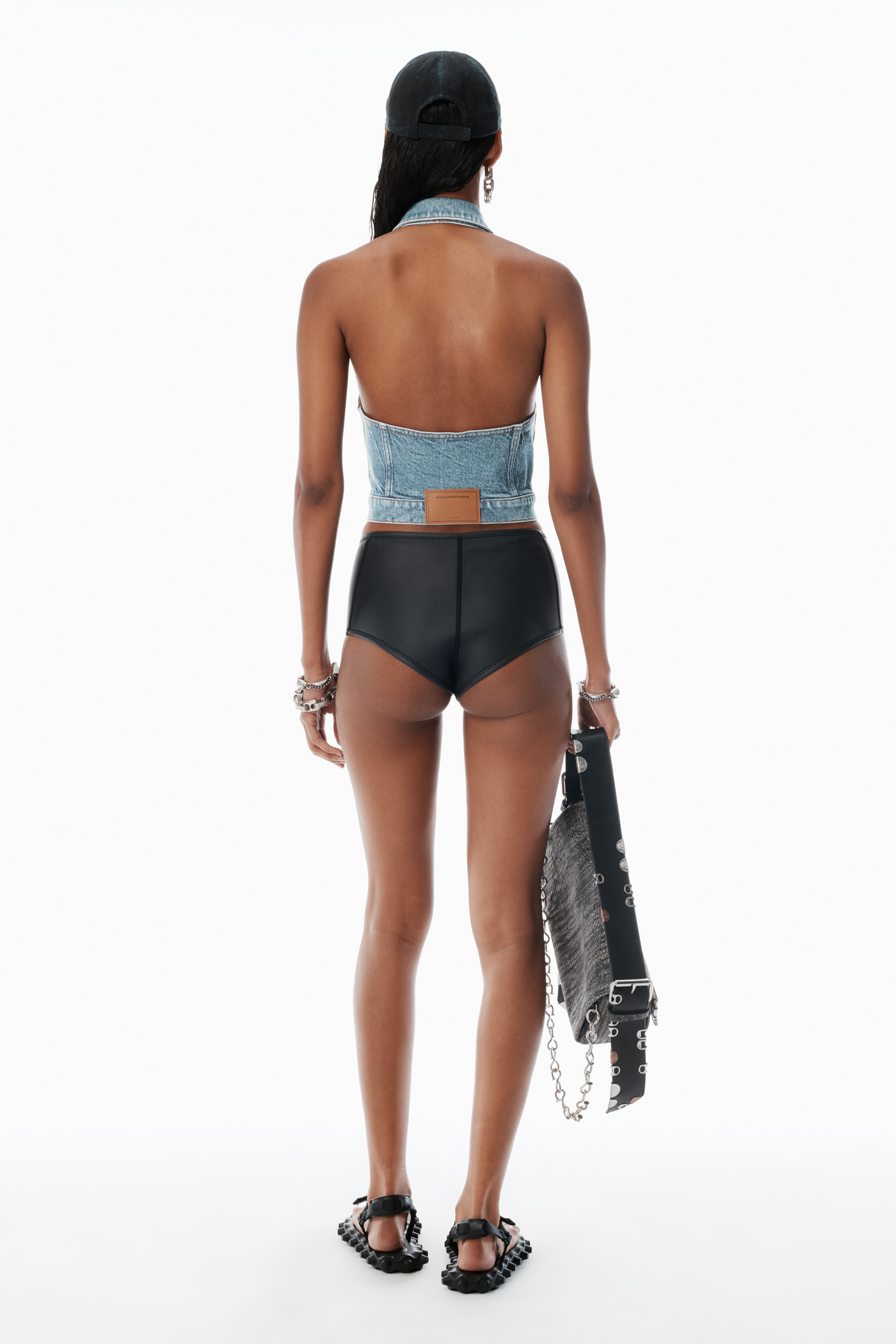 Bleach Blue denim halter top - 4